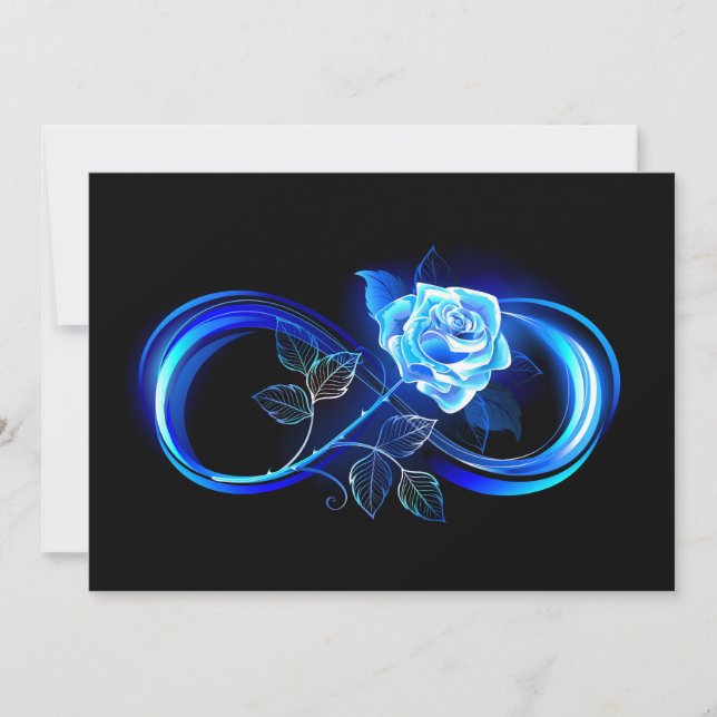 Carte Glowing infinity with blue rose (Devant)
