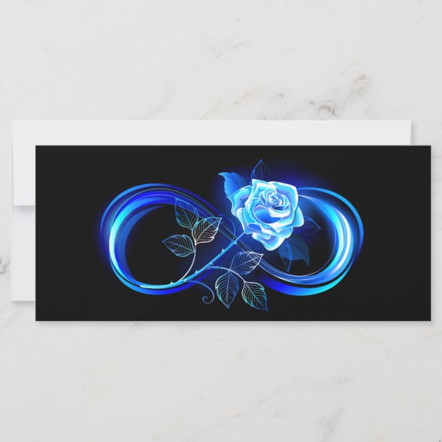 Carte Glowing infinity with blue rose (Devant)
