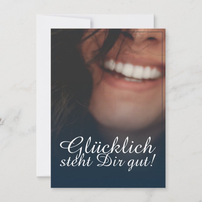 Carte Glücklich steht Dir intestin ! - Blau (Devant)