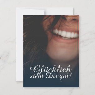 Carte Glücklich steht Dir intestin ! - Blau