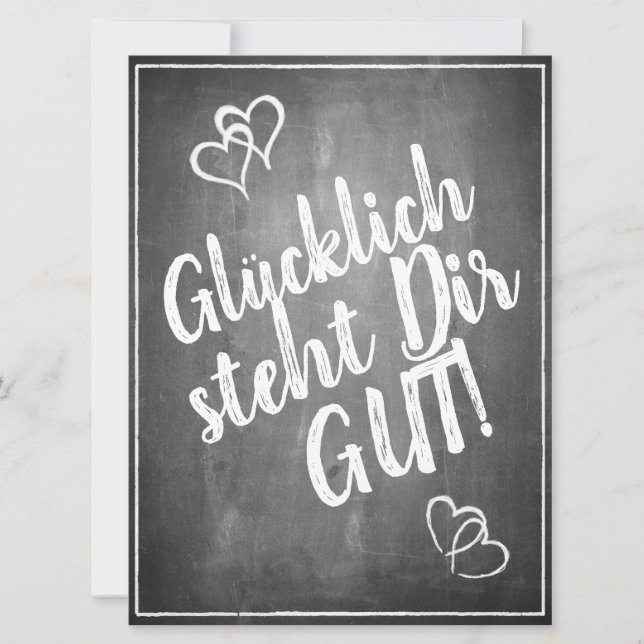 Carte Glücklich steht Dir intestin ! - im Kreidetafelsti (Devant)
