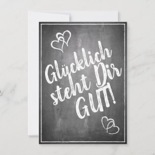 Carte Glücklich steht Dir intestin ! - im Kreidetafelsti