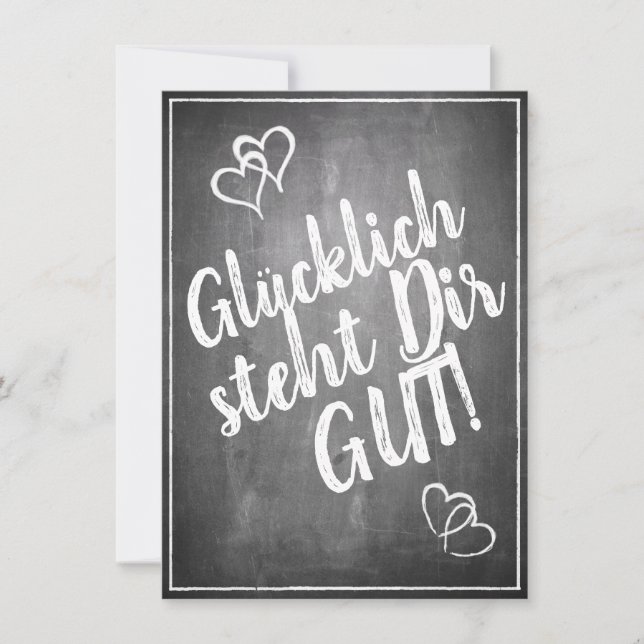 Carte Glücklich steht Dir intestin ! - im Kreidetafelsti (Devant)