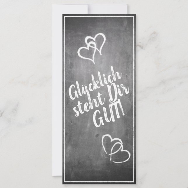Carte Glücklich steht Dir intestin ! - im Kreidetafelsti (Devant)