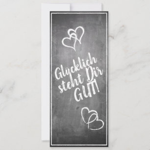 Carte Glücklich steht Dir intestin ! - im Kreidetafelsti