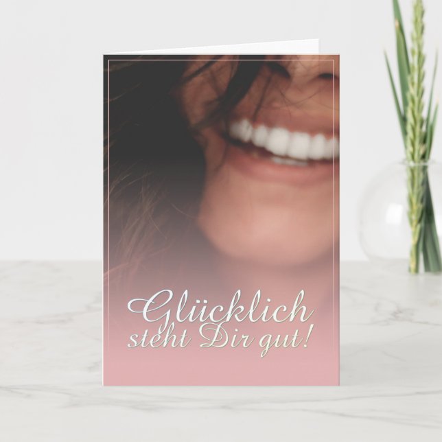 Carte Glücklich steht Dir intestin ! - Rosé (Devant)