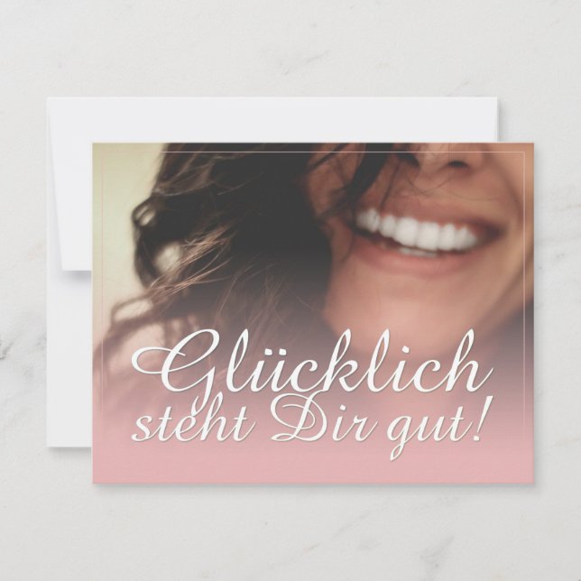 Carte Glücklich steht Dir intestin ! - Rosé (Devant)