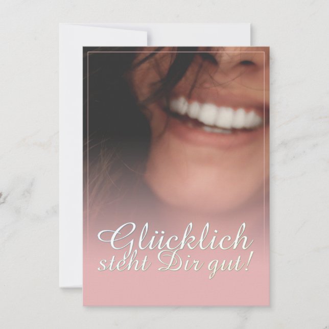 Carte Glücklich steht Dir intestin ! - Rosé (Devant)