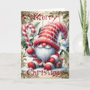 Carte Gnome de glace de Sucre de canne de Noël