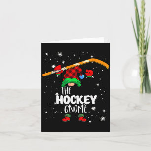 Carte Gnome de hockey sur glace à carreaux rouges Buffal