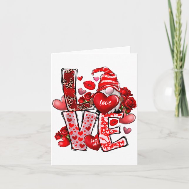 Carte Gnome de la Saint-Valentin cœur couple de la Saint (Devant)