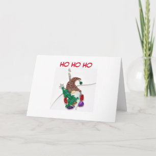 CARTE GNOME DIS HO HO HO "JOYEUX NOËL"