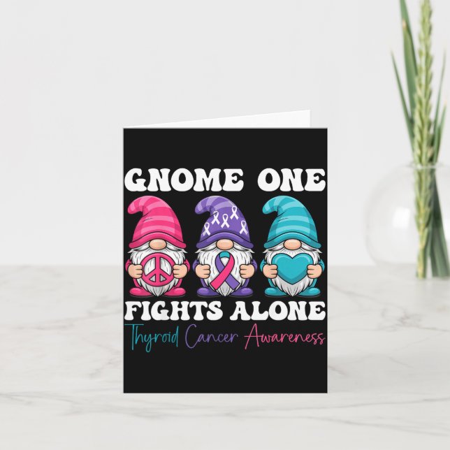 Carte Gnome One Fights Alone - Christmas Thyroid Cancer  (Devant)