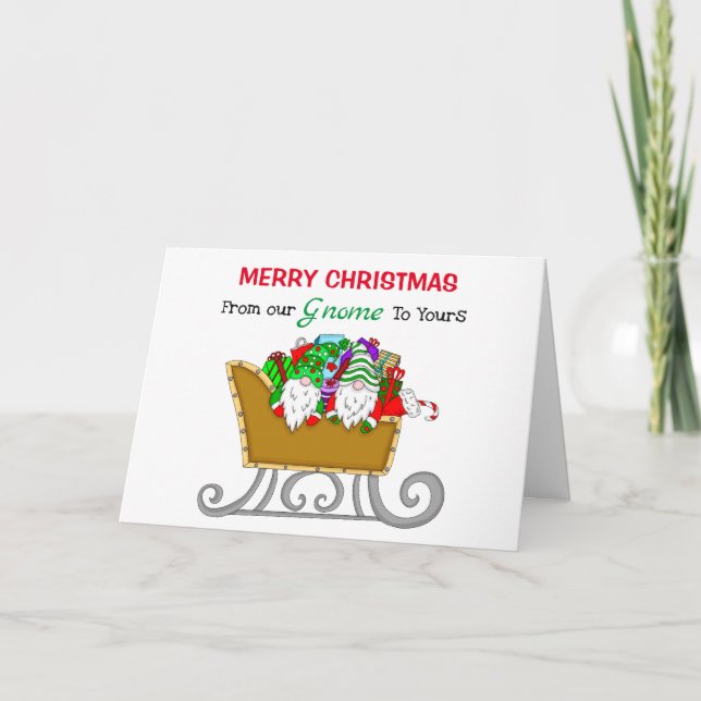 Carte Gnomes de Noël | De notre cadeau à vos vacances (Devant)