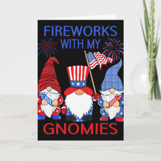Carte Gnomes léopard du 4 juillet Feu d'artifice América