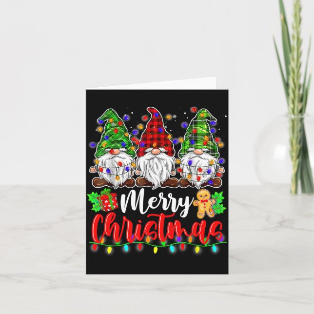 Carte Gnomes Merry Christmas Light Gnome Xmas  (Devant)