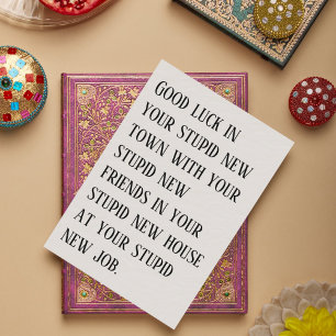 Carte Go Away - Bonne chance dans votre nouveau ca