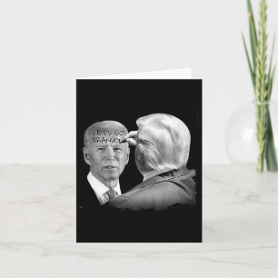 Carte Go Brandon Trump Écrit Sur Bidens Forehead :
