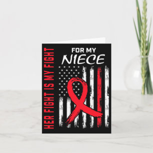 Carte Go Red Her Fight Niece Maladie de coeur de la nièc