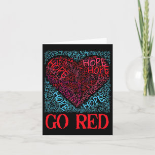 Carte Go Red Hope Maladie cardiaque Sensibilisation pour