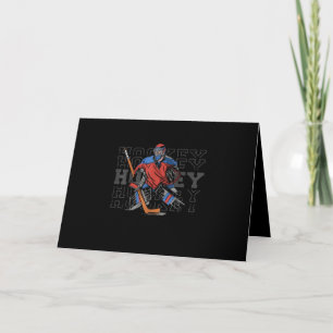 Carte Goalie De Hockey Sur Terrain Avec Slogan - Hockey 