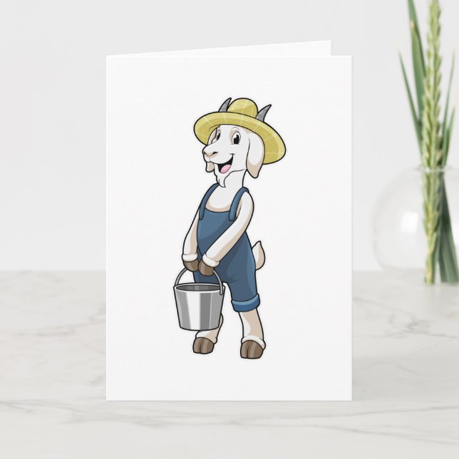 Carte Goat as Farmer with Bucket (Devant)