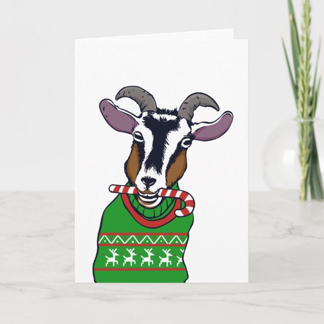 Carte Goat Christmas Sweater (Devant)