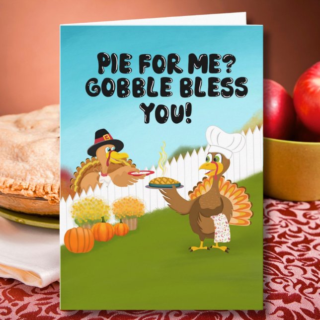 Carte Gobble Bless You Funny Turquie's Thanksgiving (Créateur téléchargé)