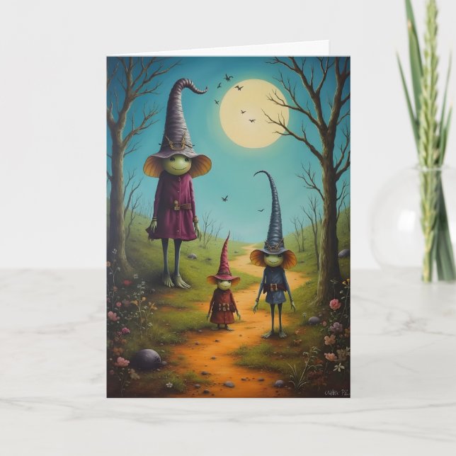 Carte Goblin Maman et Enfants Halloween (Devant)