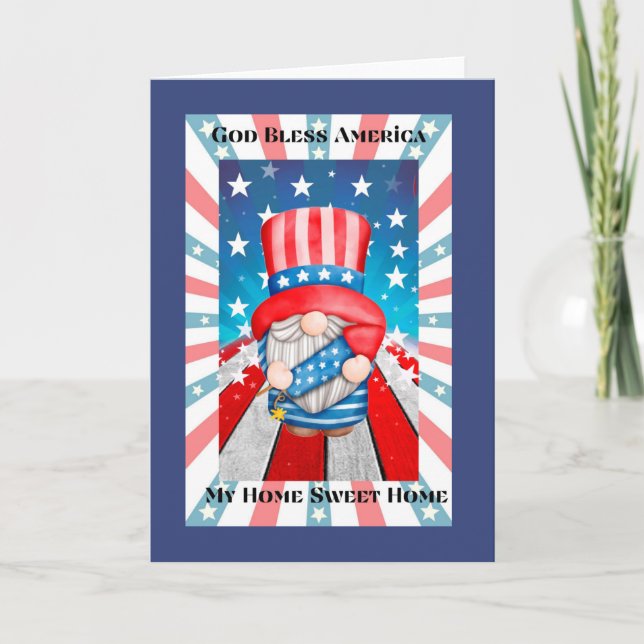 Carte God Bless America Home Sweet Home (Devant)