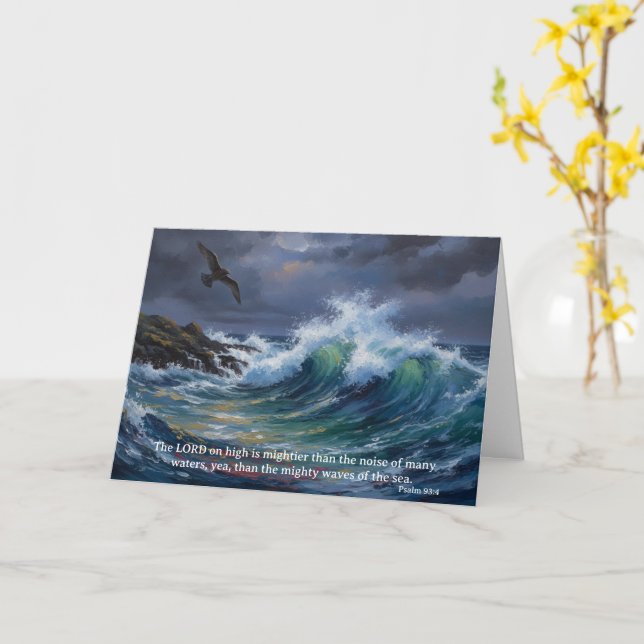 Carte God is Mightier than the Sea: Psalm 93:4 (Fleur jaune)