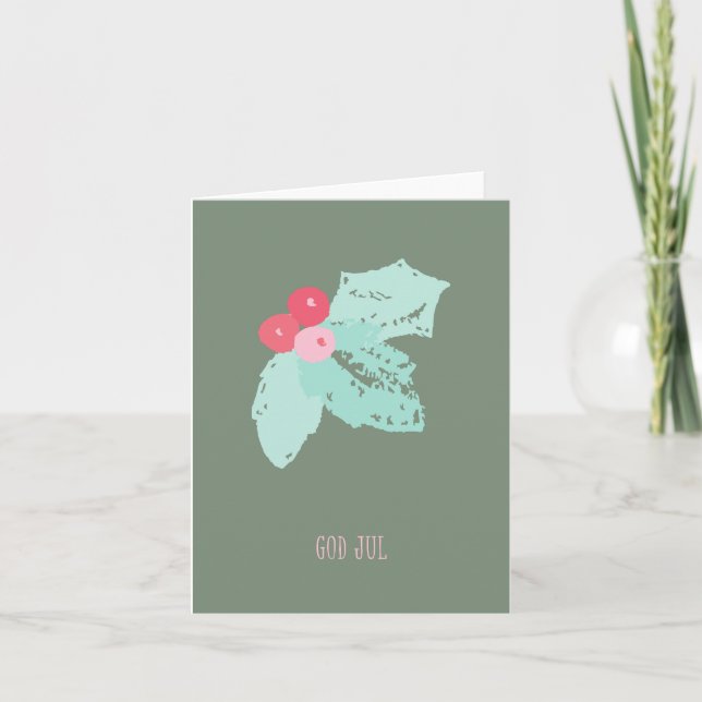 Carte God Jul, Noël norvégien (Devant)