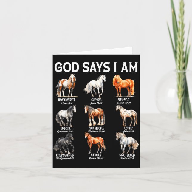 Carte God Says I Am Horse Christian Girl Teen Boy Bible  (Devant)