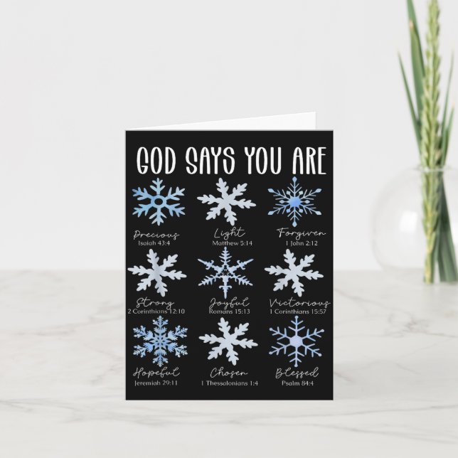 Carte God Says You Are Christian Snowflake Christmas Bib (Devant)