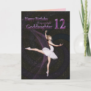 Carte Goddaughter age 12, a ballerina birthday card
