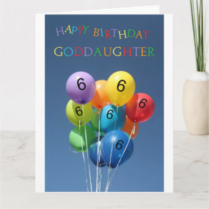Carte Godgirl, 6e anniversaire de ballon heureux