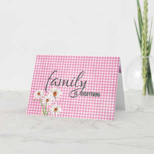 Carte Godgirl anniversaire marguerite sur en vichy rose