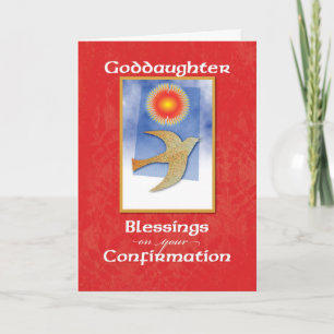 Carte Godgirl Confirmation Dove sur Rouge