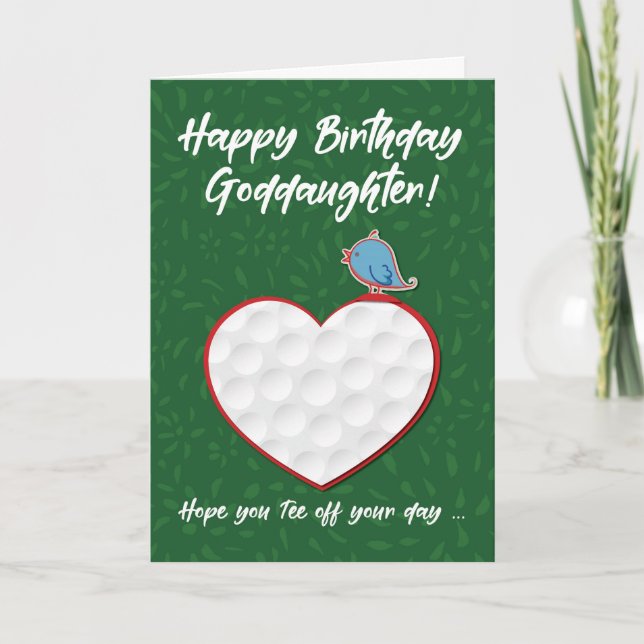 Carte Godgirl Golf Sports Coeur Anniversaire (Devant)