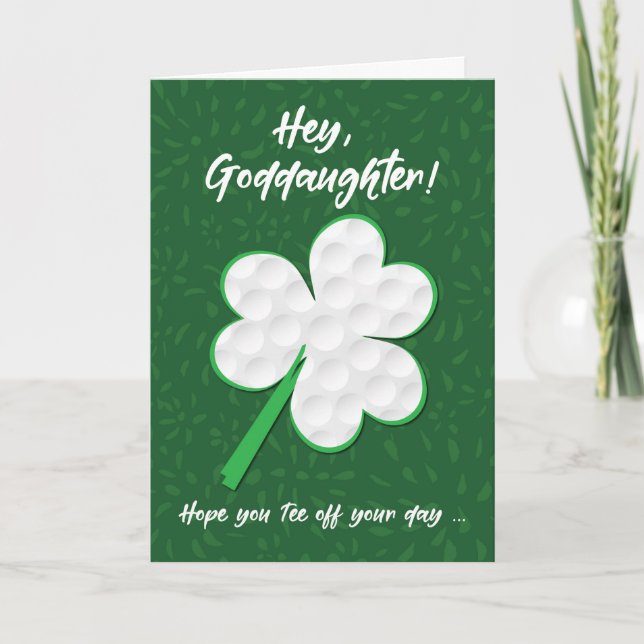 Carte Godgirl Golf Sports Saint Patrick's Day Shamrock (Devant)