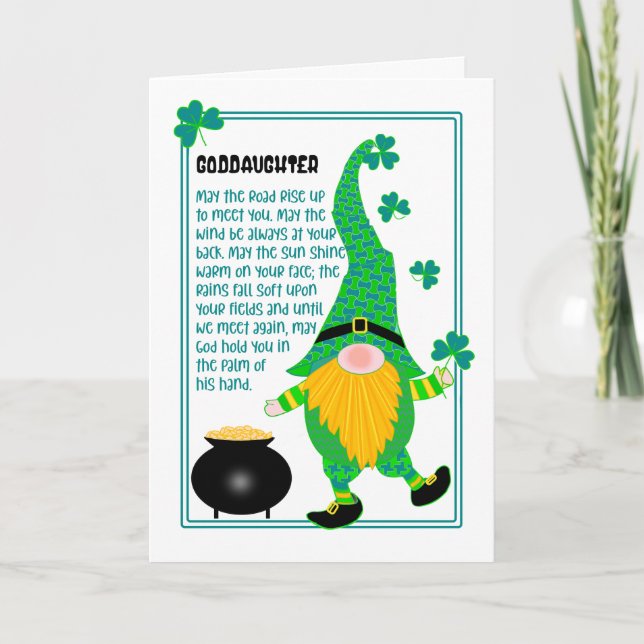Carte Godgirl St Patrick's Leprechaun Celtic Card (Devant)