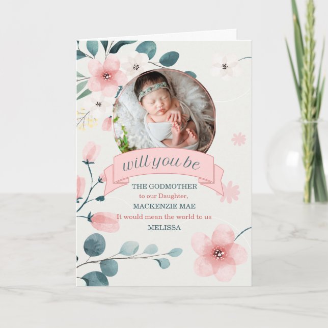 Carte Godmère demander des fleurs de pêche avec la photo (Devant)