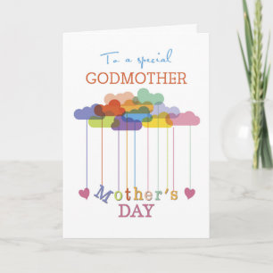 Carte Godmère, mignonne fête des mères Arc-en-ciel Nuage