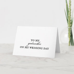 Carte Godmother Wedding Thank You Card