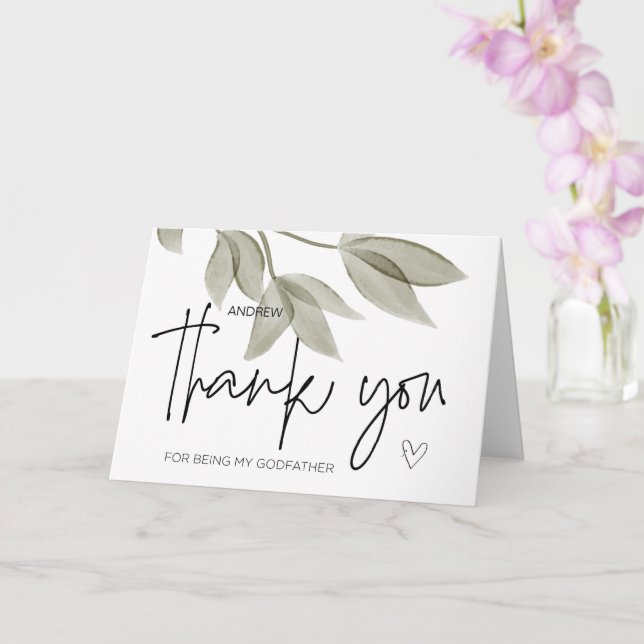 Carte Godparent Merci cadeau pour être mon parrain C (Orchidée)