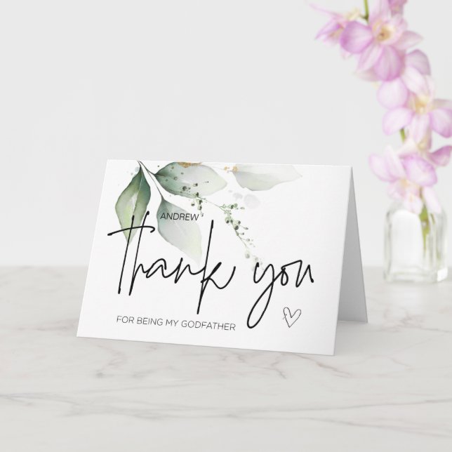 Carte Godparent Merci cadeau pour être mon parrain C (Orchidée)