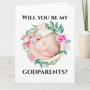 Carte Godparents demandent une couronne fleurie DO-IT-YO