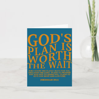 Carte God's Plan Worth Wait Christian Bible Verse