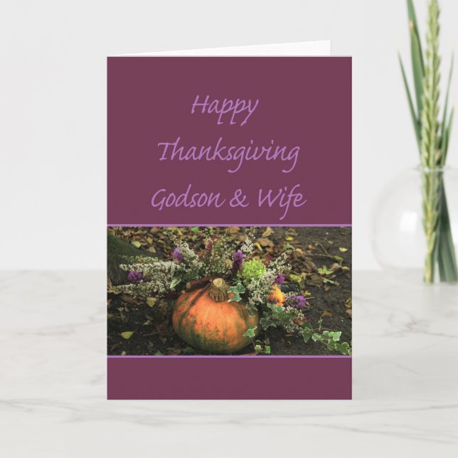 Carte Godson et femme Thanksgiving (Devant)