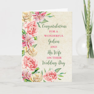 Carte Godson et sa femme Félicitations pour le jour du m